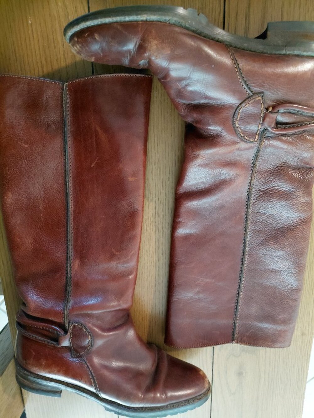 Brown Leather Riding Boots Size 38 Women